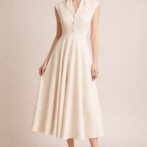 Elegant Cream Midi Dress
